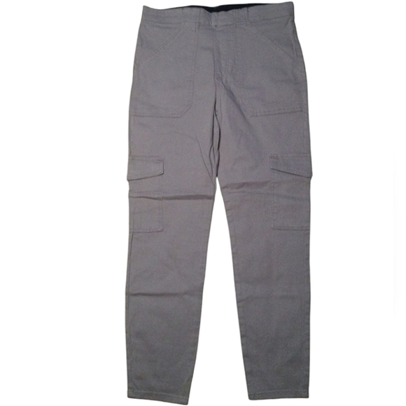 Sincerely Jules Medium Gray Straight Leg Pull On Cargo Pants Size Large - Picture 1 of 8